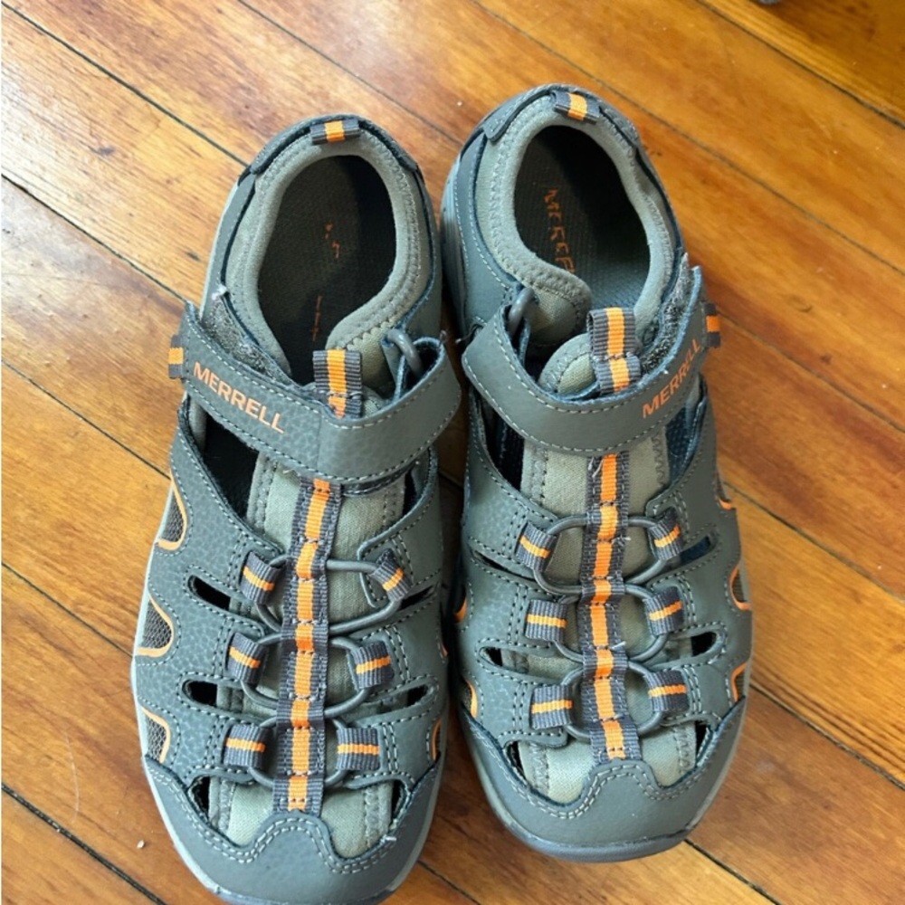 Merrelll Kids Youth Boys 3 Hydro H2O Brown Orange Water Waterproof Sandals
